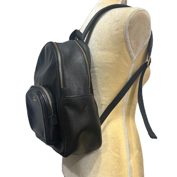 EUC Coach Medium Charlie Black Pebble Leather Goldtone Backpack - Picture 2 of 13